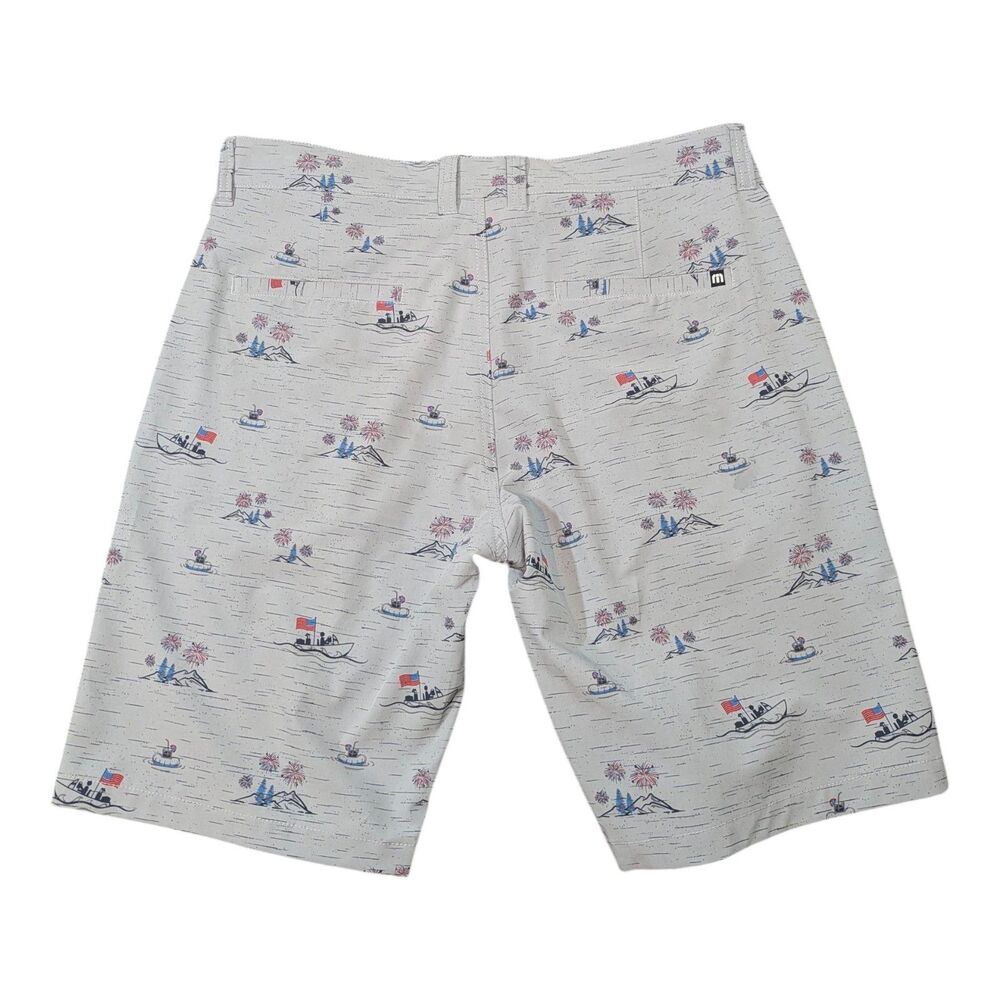 Travis Mathew Men's Size 34 Vacation Vibe flat front Shorts Golf Beach USA - Picture 2 of 8